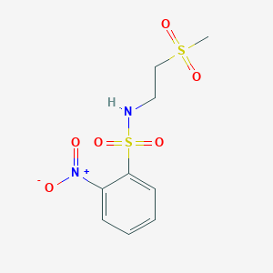 molecular formula C9H12N2O6S2 B8342751 N-[2-(methylsulfonyl)ethyl]-2-nitrobenzenesulfonamide 