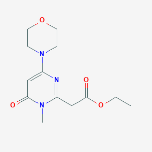 molecular formula C13H19N3O4 B8342763 Ethyl [1-methyl-4-(morpholin-4-yl)-6-oxo-1,6-dihydropyrimidin-2-yl]acetate 