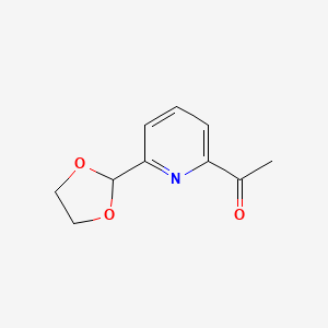 molecular formula C10H11NO3 B8342796 1-(6-[1,3]Dioxolan-2-yl-pyridin-2-yl)ethanone 