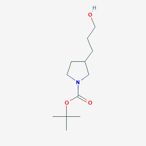 molecular formula C12H23NO3 B8342934 tert-butyl 3-(3-hydroxypropyl)pyrrolidine-1-carboxylate 