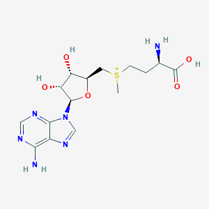 molecular formula C15H23N6O5S+ B083431 [(3S)-3-Amino-4-hydroxy-4-oxobutyl]-[[(2S,3S,4R,5R)-5-(6-aminopurin-9-yl)-3,4-dihydroxyoxolan-2-yl]methyl]-methylsulfanium CAS No. 14031-35-7