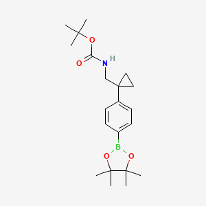 molecular formula C21H32BNO4 B8343197 tert-Butyl N-({1-[4-(tetramethyl-1,3,2-dioxaborolan-2-yl)phenyl]cyclopropyl}methyl)carbamate 