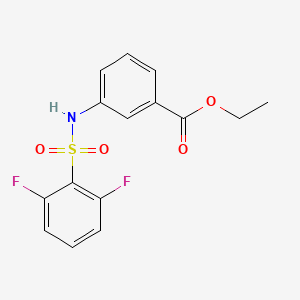 molecular formula C15H13F2NO4S B8343256 Ethyl 3-{[(2,6-difluorophenyl)sulfonyl]amino}benzoate CAS No. 1195768-07-0