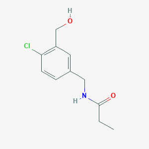 molecular formula C11H14ClNO2 B8343310 N-(4-Chloro-3-hydroxymethyl-benzyl)-propionamide 