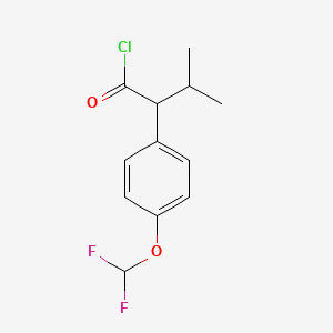 molecular formula C12H13ClF2O2 B8343315 2-(4-Difluoromethoxyphenyl)-3-methylbutyryl chloride 