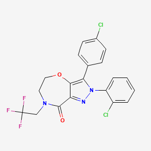 2H-Pyrazolo[3,4-f][1,4]oxazepin-8(5H)-one,2-(2-chlorophenyl)-3-(4-chlorophenyl)-7-(2,2-difluoropropyl)-6,7-dihydro-