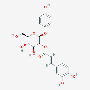 molecular formula C21H22O10 B083435 [(2S,3R,4S,5S,6R)-4,5-dihydroxy-6-(hydroxymethyl)-2-(4-hydroxyphenoxy)oxan-3-yl] (E)-3-(3,4-dihydroxyphenyl)prop-2-enoate CAS No. 14477-53-3