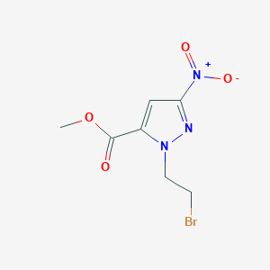 molecular formula C7H8BrN3O4 B8343569 methyl 1-(2-bromoethyl)-3-nitro-1H-pyrazole-5-carboxylate 