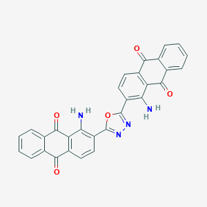 molecular formula C30H16N4O5 B083438 9,10-Anthracenedione, 2,2'-(1,3,4-oxadiazole-2,5-diyl)bis[1-amino- CAS No. 12227-47-3