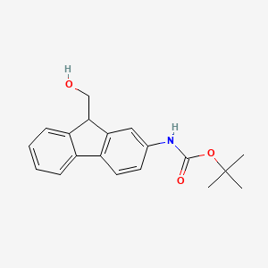 molecular formula C19H21NO3 B8344053 tert-butyl (9-(hydroxymethyl)-9H-fluoren-2-yl)carbamate 