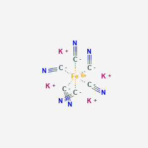molecular formula K4Fe(CN)6· 3 H2O<br>C6FeK4N6+4 B083441 Tetrapotassium ferrocyanide CAS No. 13943-58-3