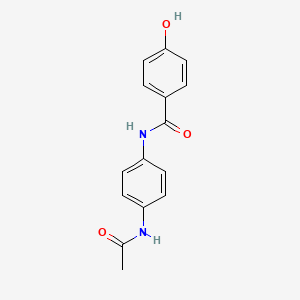 molecular formula C15H14N2O3 B8344123 p-[(p-Acetamidophenyl)carbamoyl]phenol 