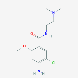 molecular formula C12H18ClN3O2 B8344550 Benzamide, 4-amino-5-chloro-N-[2-(dimethylamino)ethyl]-2-methoxy- CAS No. 18094-92-3