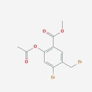 Methyl 2-(acetyloxy)-4-bromo-5-(bromomethyl)benzoate