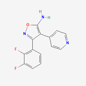 molecular formula C14H9F2N3O B8344774 5-Amino-3-(2,3-difluorophenyl)-4-(4-pyridyl)isoxazole 