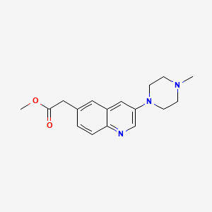 molecular formula C17H21N3O2 B8344795 Methyl 2-(3-(4-methylpiperazin-1-yl)quinolin-6-yl)acetate 