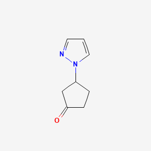 molecular formula C8H10N2O B8344817 3-(1H-Pyrazol-1-yl)cyclopentanone CAS No. 933795-56-3
