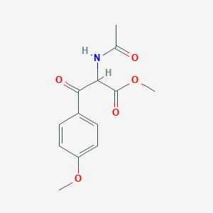 molecular formula C13H15NO5 B8344818 2-Acetylamino-3-(4-methoxy-phenyl)-3-oxo-propionic acid methyl ester 