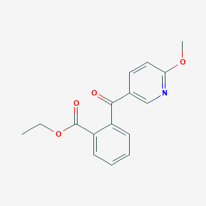 molecular formula C16H15NO4 B8345308 Ethyl 2-(6-methoxynicotinoyl)benzoate 