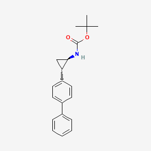 molecular formula C20H23NO2 B8345550 Rel-tert-butyl ((1R,2S)-2-([1,1'-biphenyl]-4-yl)cyclopropyl)carbamate 