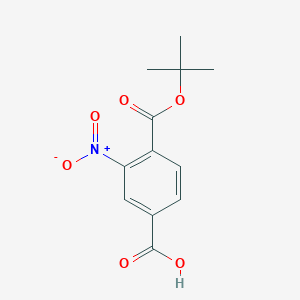 molecular formula C12H13NO6 B8345685 4-[(2-methylpropan-2-yl)oxycarbonyl]-3-nitrobenzoic acid 