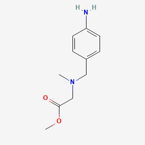 molecular formula C11H16N2O2 B8345770 Methyl 2-((4-aminobenzyl)(methyl)amino)acetate 