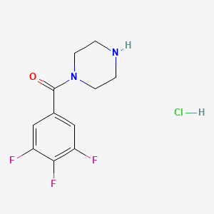 molecular formula C11H12ClF3N2O B8345837 Piperazin-1-yl-(3,4,5-trifluoro-phenyl)-methanone hydrochloride 