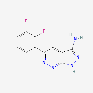 molecular formula C11H7F2N5 B8345912 5-(2,3-Difluorophenyl)-1H-pyrazolo[3,4-C]pyridazin-3-amine 
