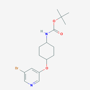 molecular formula C16H23BrN2O3 B8345932 tert-Butyl (trans)-4-(5-bromopyridin-3-yloxy)cyclohexylcarbamate 