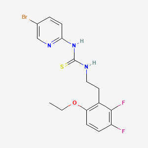 molecular formula C16H16BrF2N3OS B8345960 Thiourea, N-(5-bromo-2-pyridinyl)-N'-(2-(6-ethoxy-2,3-difluorophenyl)ethyl)- CAS No. 181305-40-8