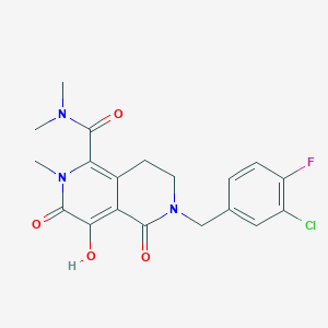 6-[(3-chloro-4-fluoro-phenyl)methyl]-4-hydroxy-N,N,2-trimethyl-3,5-dioxo-7,8-dihydro-2,6-naphthyridine-1-carboxamide