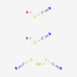 molecular formula C4K2N4PdS4 B083460 Dipotassium tetrakis(thiocyanato-S)palladate(2-) CAS No. 14516-47-3
