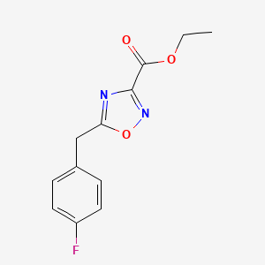 molecular formula C12H11FN2O3 B8346103 Ethyl 5-(4-fluorobenzyl)-1,2,4-oxadiazole-3-carboxylate 
