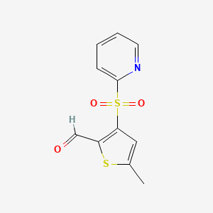 5-Methyl-3-(pyridine-2-sulfonyl)thiophene-2-carbaldehyde