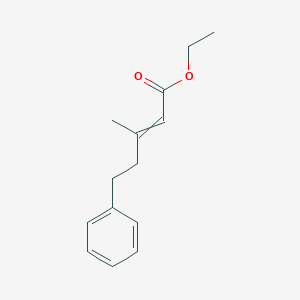 molecular formula C14H18O2 B8346120 Ethyl 5-phenyl-3-methyl-2-pentenoate CAS No. 70319-43-6