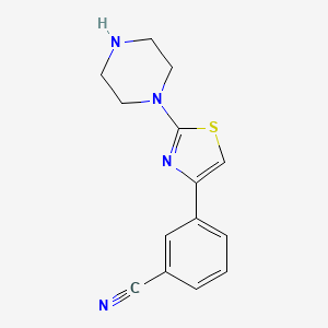 3-(2-Piperazin-1-yl-1,3-thiazol-4-yl)benzonitrile
