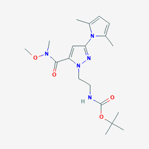 tert-Butyl 2-(3-(2,5-Dimethyl-1H-pyrrol-1-yl)-5-(methoxy(methyl)carbamoyl)-1H-pyrazol-1-yl)ethylcarbamate
