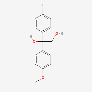 molecular formula C15H15IO3 B8346195 1-(4-Iodo-phenyl)-1-(4-methoxy-phenyl)ethane-1,2-diol 