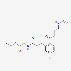 Glycine, N-(3-(2-(4-(acetylamino)-1-oxobutyl)-5-chlorophenyl)-1-oxopropyl)-, ethyl ester