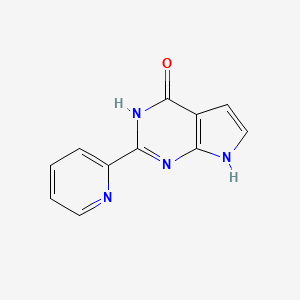 molecular formula C11H8N4O B8346214 2-Pyridin-2-yl-7H-pyrrolo[2,3-d]pyrimidin-4-ol 