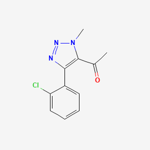 molecular formula C11H10ClN3O B8346237 1-(4-(2-chlorophenyl)-1-methyl-1H-1,2,3-triazol-5-yl)ethanone 