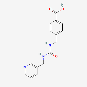 molecular formula C15H15N3O3 B8346268 4-[(3-Pyridylmethylureido)methyl]benzoic acid 