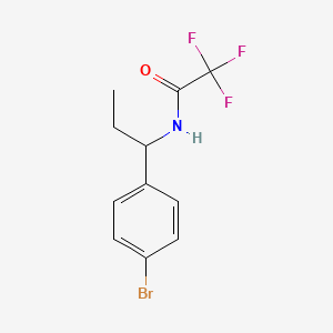 molecular formula C11H11BrF3NO B8346294 N-[1-(4-bromophenyl)propyl]-2,2,2-trifluoroacetamide 