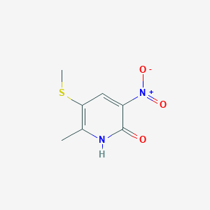 molecular formula C7H8N2O3S B8346389 5-methylthio-6-methyl-3-nitropyridin-2(1H)-one 