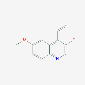 molecular formula C12H10FNO B8346407 3-Fluoro-6-methoxy-4-vinylquinoline 