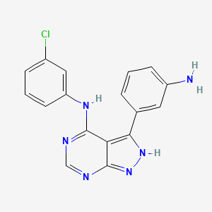 3-[4-(3-Chloroanilino)-1H-pyrazolo[3,4-d]pyrimidine-3-yl]aniline