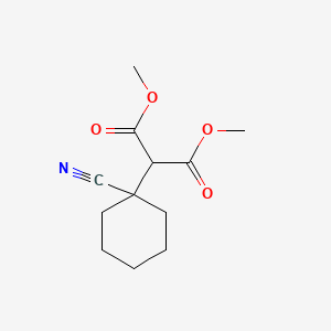 molecular formula C12H17NO4 B8346491 (1-Cyanocyclohexyl)malonic acid dimethyl ester 