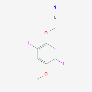molecular formula C9H7I2NO2 B8346531 (2,5-Diiodo-4-methoxy-phenoxy)-acetonitrile 