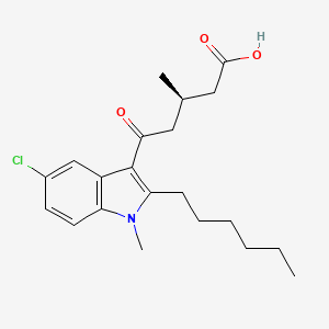 (3R)-5-(5-chloro-2-hexyl-1-methylindol-3-yl)-3-methyl-5-oxopentanoic acid