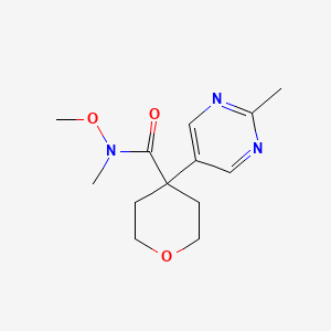 N-methoxy-N-methyl-4-(2-methylpyrimidin-5-yl)tetrahydro-2H-pyran-4-carboxamide